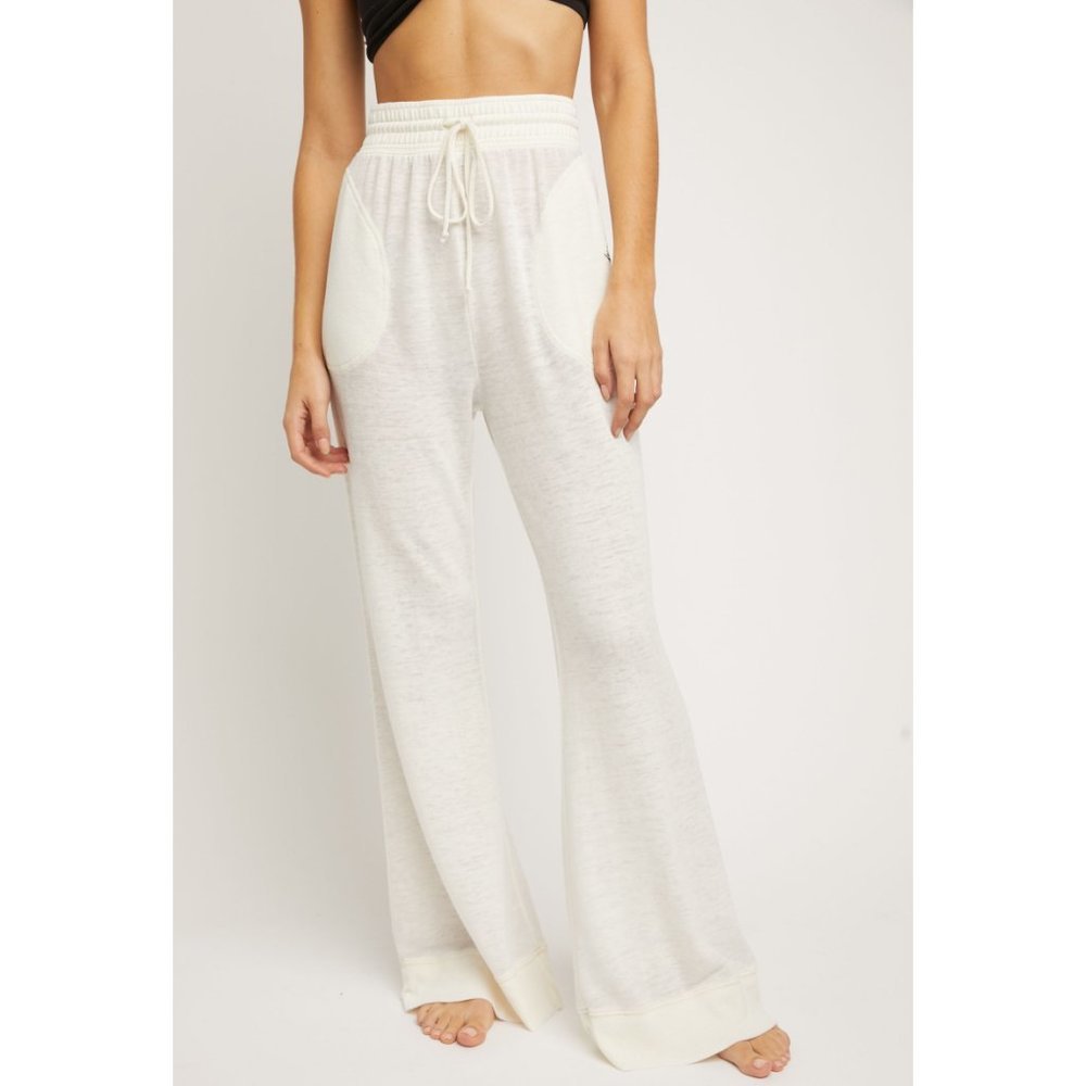 🎉LAST CHANCE🎉 NWT Free People Cozy Cool Lounge Pant / Ivory - Picture 5 of 7